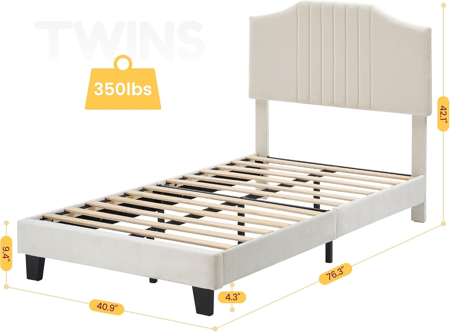 Beemyiベッドフレーム シングル ベッド 2口コンセント 1USB bed frame